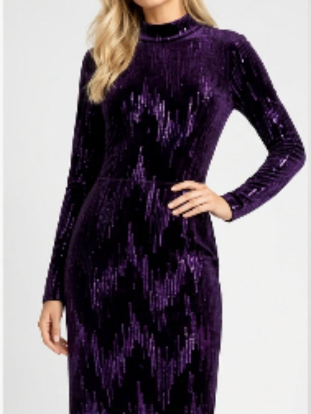 Wildfox Velvet Sequin Top & Skirt Set Dark Purple Cut Out Back NWT Sz Small